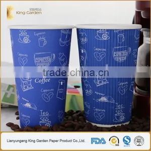 Cup Type of Triple Groove Layer Disposable Hot Drink Paper Cups thumbnail-3