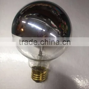 6 Watt 8w 4w G95/G80/G125 LED Filament Bulb Globe Light Lamp Half Silvery Mirror/chrome Warm White E26 120V thumbnail-1
