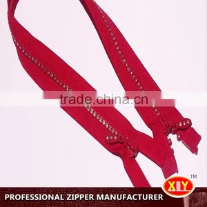 2015 Hot Sale Polyester Tape Plastic Rhinestone Zipper thumbnail-1