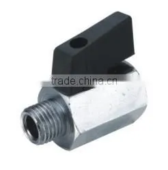 1/8" M X F Mini Ball Valve- Nickel Plate Brass thumbnail-1