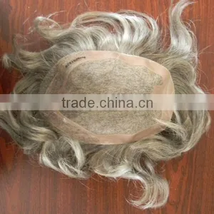 High Quality Remy Human Hair Men's Toupee thumbnail-1