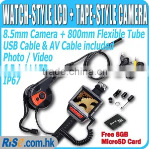 Watch Style Reelable Endoscope Borescope 8.5mm Inspection Camera 2.4" LCD Video thumbnail-1