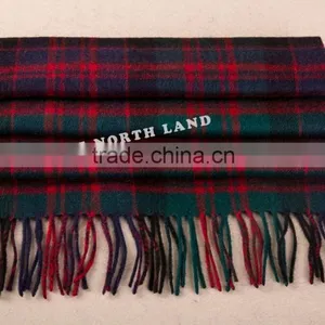 Wool Cashmere Scottish Tartan Scarf thumbnail-1