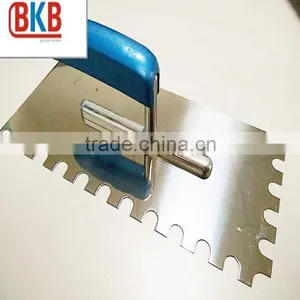 Notched Stainless Steel Plastering Trowel With Wooden Handle thumbnail-1