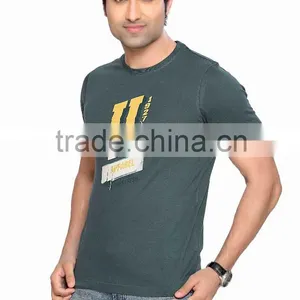 Man's T-Shirt With Glossy LA Print And Roll Sleeve Bangladesh Factory thumbnail-3