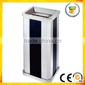 Shopping Mall Usage Square Ground Stainless Steel Trash Bin thumbnail-1