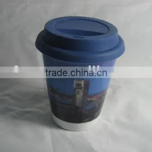 YF11008 Single Wall Ceramic Mug With Silicon Lid thumbnail-1