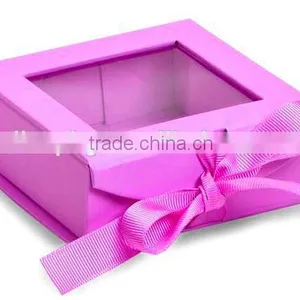 Eco-friendly Custom Black Small Gift Box With Transparent Window thumbnail-3