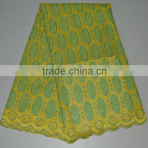 2015 Elegant African Swiss Voile Cotton Lace African Big Lace Fabrics for Evening Dress Lace thumbnail-5