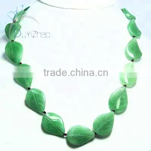 Making Green Aveturine Leaf Necklace Jewelry thumbnail-1