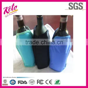 Nylon Taffeta Fabric Wine Bottle Cooler Bag With Solid Gel thumbnail-1