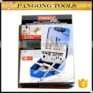 15 Pieces New Fashion Tap and Drill Handing Tools Set Mechanical Engineering Tool Kit thumbnail-1