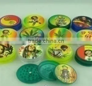 3pc Painted Plastic Herb Grinder Tobacco Grinder High Quality thumbnail-1