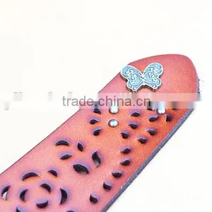 Woman Fashion Genuine Leather Ladies Leather Belt With Rivets thumbnail-6