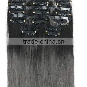 Wholesale Discount 100% Human Remy Cheap Indian Hair Clip in Extensions thumbnail-2