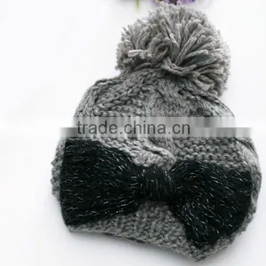 100% Acrylic Winter Knitted Hats With Pompoms thumbnail-3