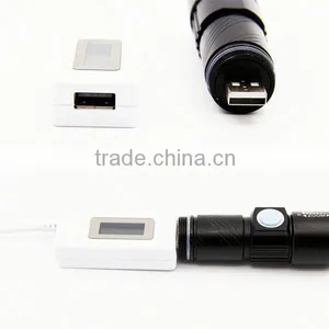C92 Build in Battery Multifunction Mini Zoomable Tactical Usb Flashlight thumbnail-3
