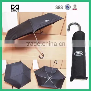 Aluminium Cheap Advertising 3 Folding Black Promotion Umbrella thumbnail-1
