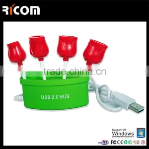 4 Port Usb Rose Design Hub thumbnail-2