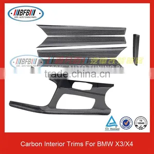 Carbon Fiber Interior Trims X3 X4 Car Dashboard 6PCS For BMW X Series Carbon Accessores thumbnail-1
