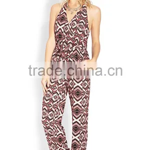 Women Playsuits Wholesale Retro Pattern Printing Jumpsuits/playsuits Women Sexy Jumpsuits thumbnail-2
