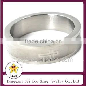 China Wholesales Fashion High Stainless Steel Christianity Jewelry Rosary Prayer For Us Our Father Jesus Cross Finger Rings thumbnail-1