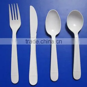 White PP Disposable Plastic Flatware ,knife Fork Spoon thumbnail-1