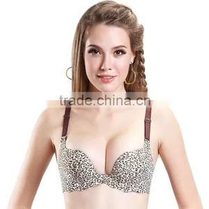 Dark Brown Leopard Newest Cup Shape Underwear Lady Bra thumbnail-1