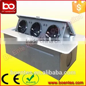 Euro Popular CE Approve Desktop Pop Up Hidden Power Socket/Outlet With 3 Way EU Standard Power Plug thumbnail-1