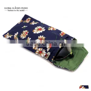 New Hot Selling Soft Cloth Bag Sunglasses Glasses Pouches Blue Yellow Flower Reading Glass Bag & Small Sunglass Pouches BDH05D thumbnail-4