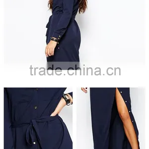 Women's Casual Long Dress Long Sleeve Fork Maxi Dress thumbnail-6