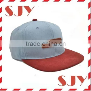 Genuine Leather Strap Custom Leather Patch Snapback Hat thumbnail-4