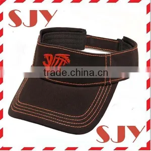High Quality Custom 3d Embroidery Women Wide Sun Visor Cap thumbnail-1