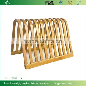 Fashion Design Bamboo Dish Rack, Bamboo Rack for Large Dishes and Plates thumbnail-1