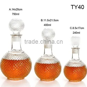 750ml Glass Vodka Bottle With Glass Cork thumbnail-2