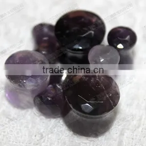 Natural Amethyst Double Flare Gemstone Ear Plugs,ear Piercing Plugs thumbnail-3