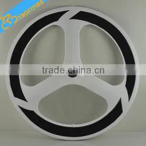 High Quality Road Bike 3 Spoke Carbon Wheels,cheap Bike Wheels, Customized Paintings Carbon Tri-spoke Wheels thumbnail-1