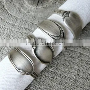 Black Brass Antique Rings Wedding Napkin Ring, Napkin Rings for Weddings, Brass Napkin Ring Embosed thumbnail-1