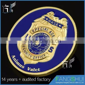 Customized Police Challenge Coin 24k Gold Coin Pendant Low Price Wholesale thumbnail-1