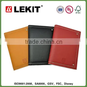 Fashion pu Double Wire Notebook With Large Pocket on Cover thumbnail-1