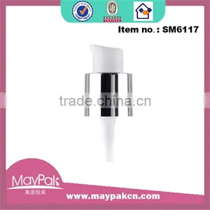 Good Quality Cream Pump With Silver Aluminum Collar thumbnail-1