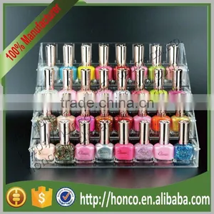 Top Selling 32pcs 4 Tiers Acrylic Nail Polish Cosmetics Display Rack Clear Colour thumbnail-1