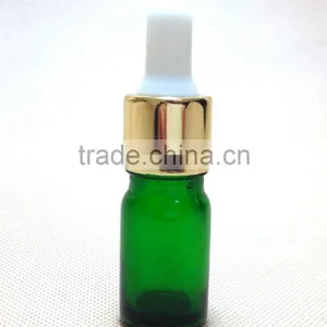 The New Glass Bottle 5ml Green, Clear, Amber Bule Colour Glass Dropper Bottle With Gold Alu Cap thumbnail-1