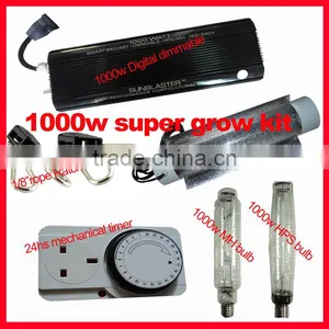 1000W Hydroponic Grow Kit Light Digital Dimmable Ballast HPS MH Grow Light System for Plants With Air Cooled Tube Kit, 1000-Watt thumbnail-1