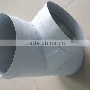 Galvanized Steel T Tee 3 - Way Tube Duct Fitting Connector for Indoor Gardening Greenhouse Air Ventilation System thumbnail-3