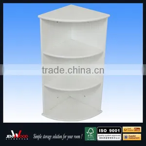 Triangle 3 Shelves Design White Finish Corner Bathroom Furniture thumbnail-1