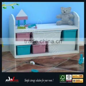 White Finish MDF Multi Function Children Toy Storage Units thumbnail-1