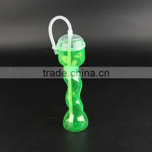 Plastic S Shape Beach Drink Bottle With Straw thumbnail-1