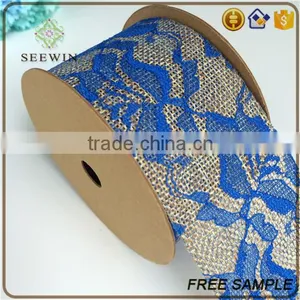 High Quality Online Lace Mesh Linen Jute Craft Fabric Ribbon Wholesale thumbnail-1