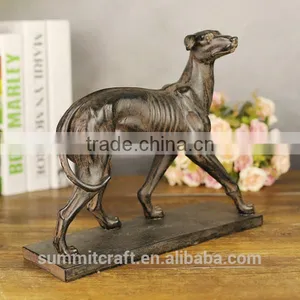 Decorative Resin Antique Bronze Greyhound Dog Statue thumbnail-3